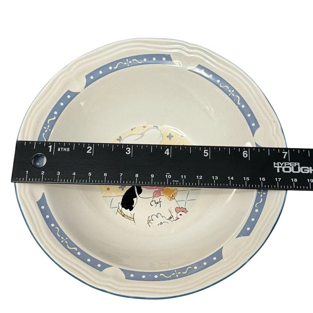 Vintage‎ Newcor Kitchen Kow Soup Cereal Bowls Set 4 Farm Cow Chicken 7